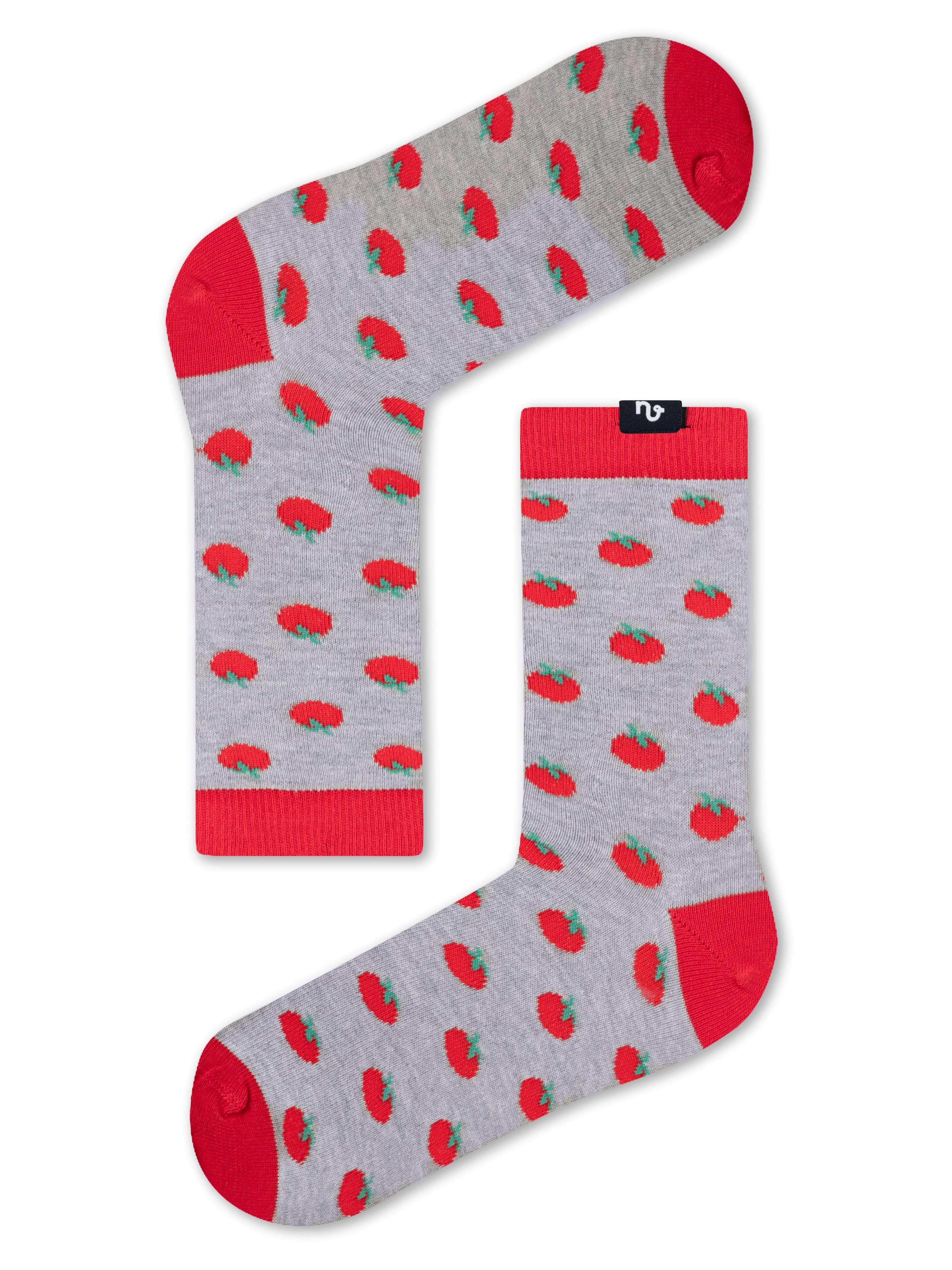 Tomatoes Socks - Calzini biologici colorati con motivo a pomodori