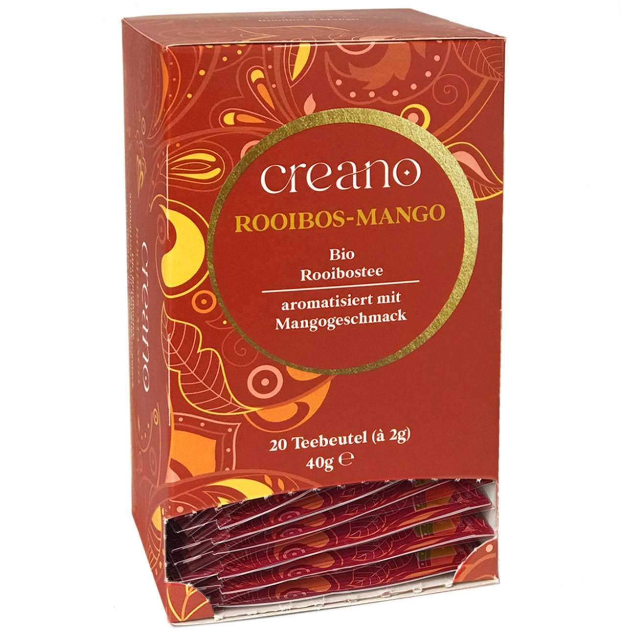 Confezione da 20 bustine di tè al mango rooibos biologico