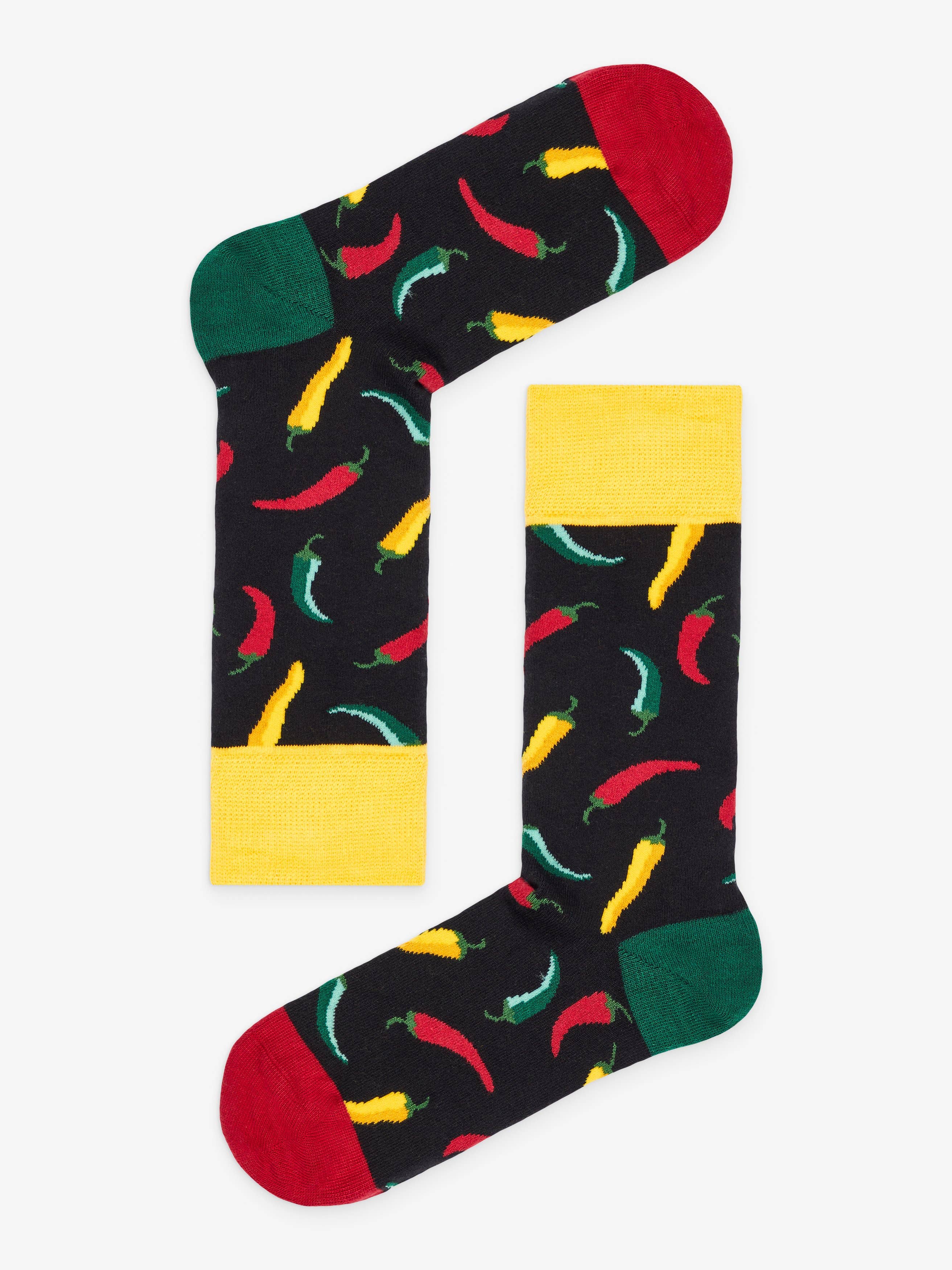 Chili Socks - Calzini biologici colorati con motivo a peperoncino