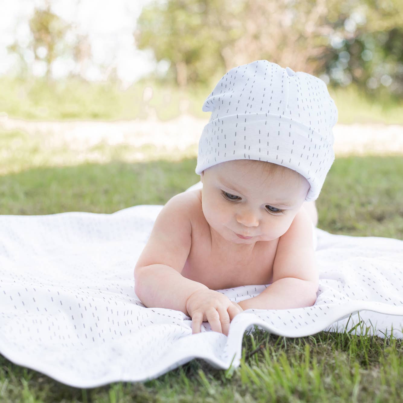 Cappello da bambino biologico BiancoLine 3-6 mesi