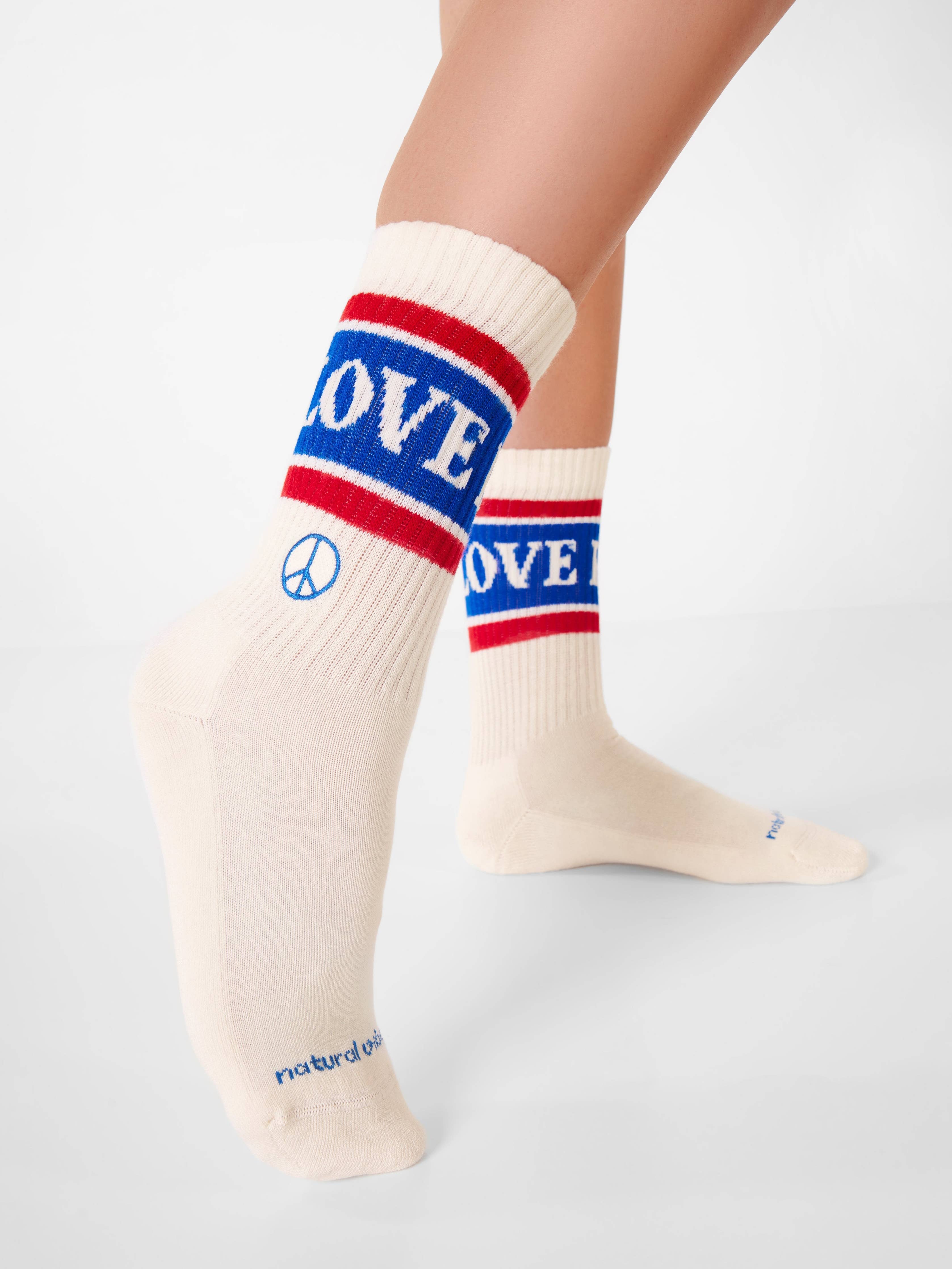 Peace & Love Socks - Calzini girocollo biologici con simbolo della pace