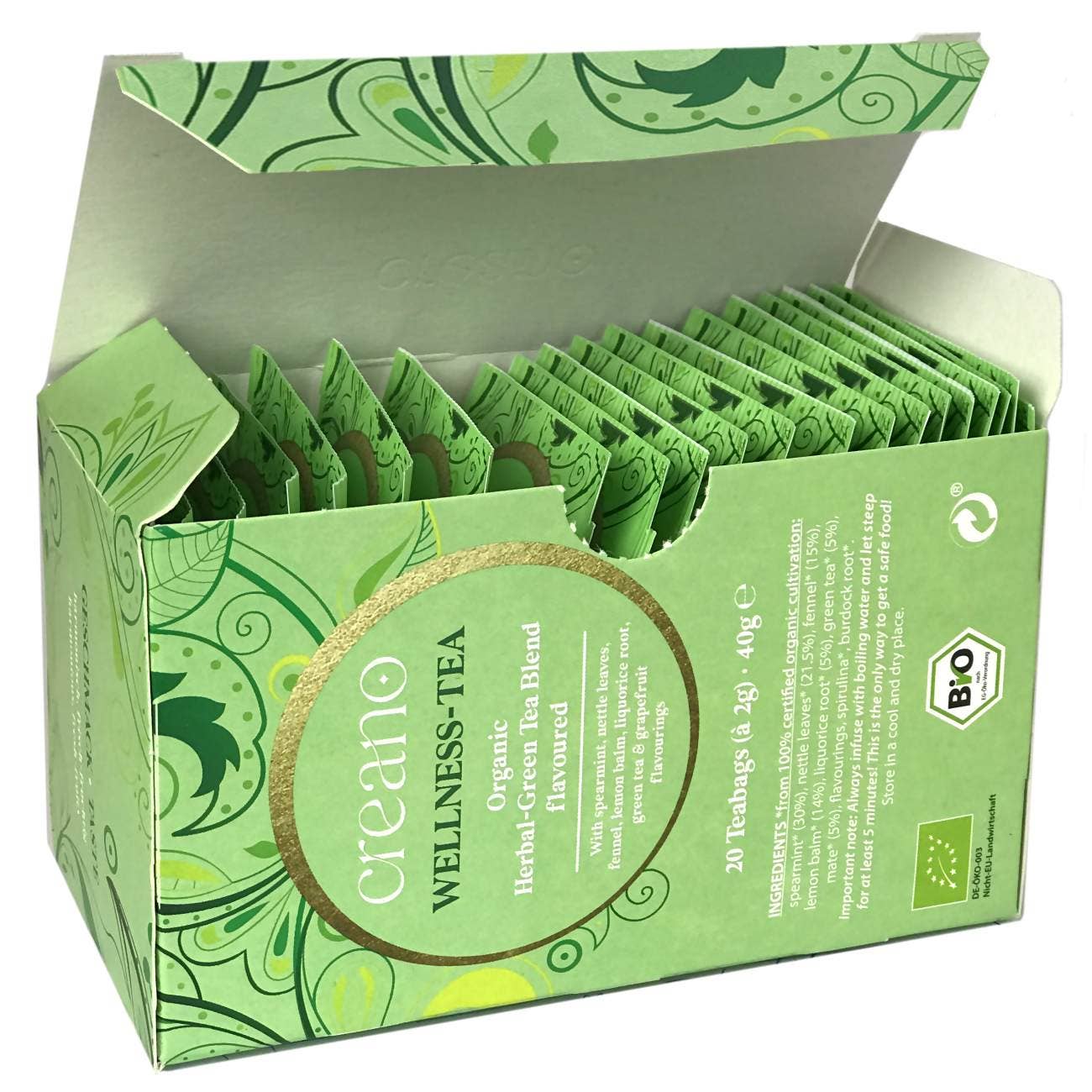 Confezione da 20 bustine di tè biologico Wellness tea