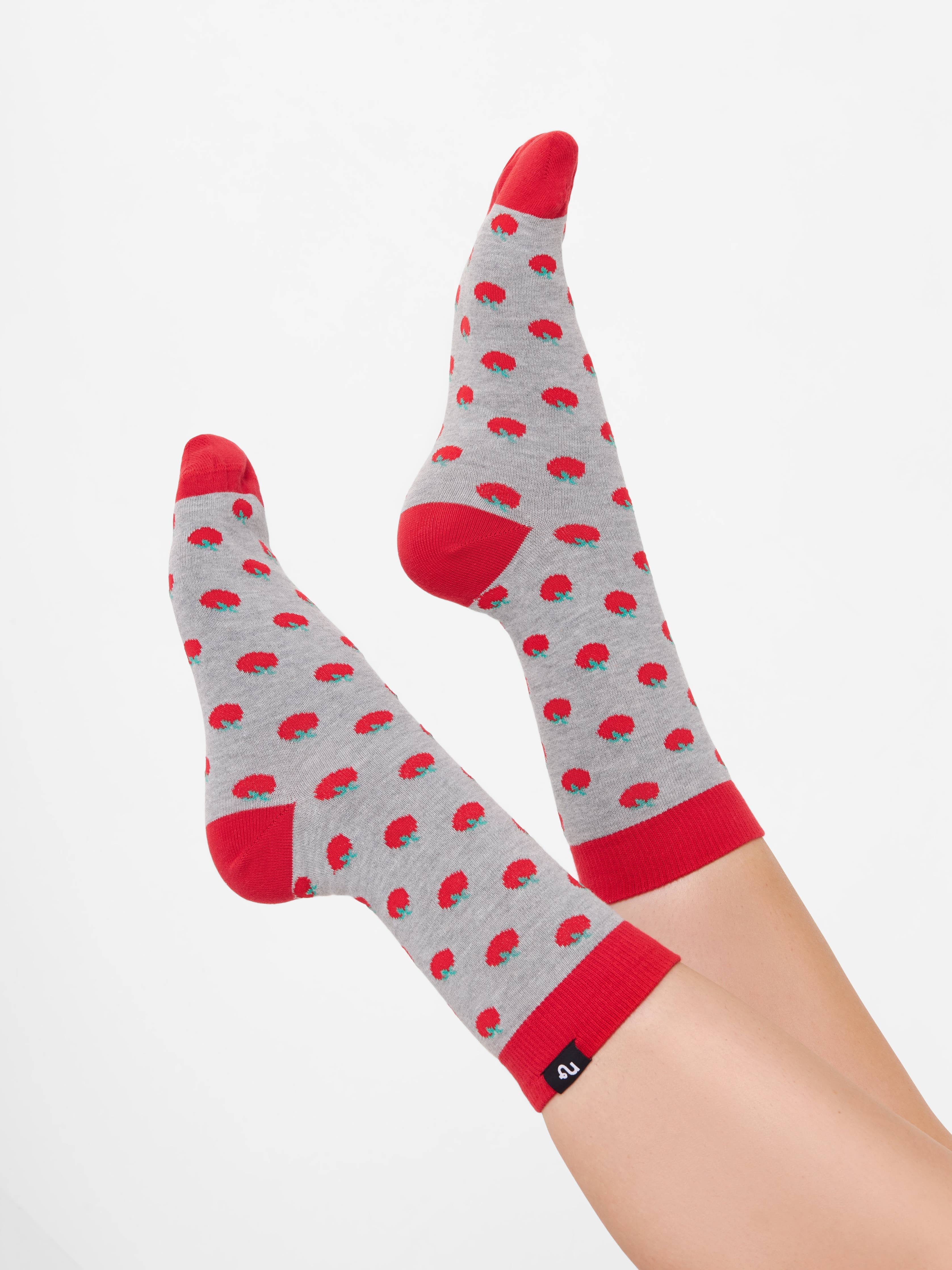 Tomatoes Socks - Calzini biologici colorati con motivo a pomodori