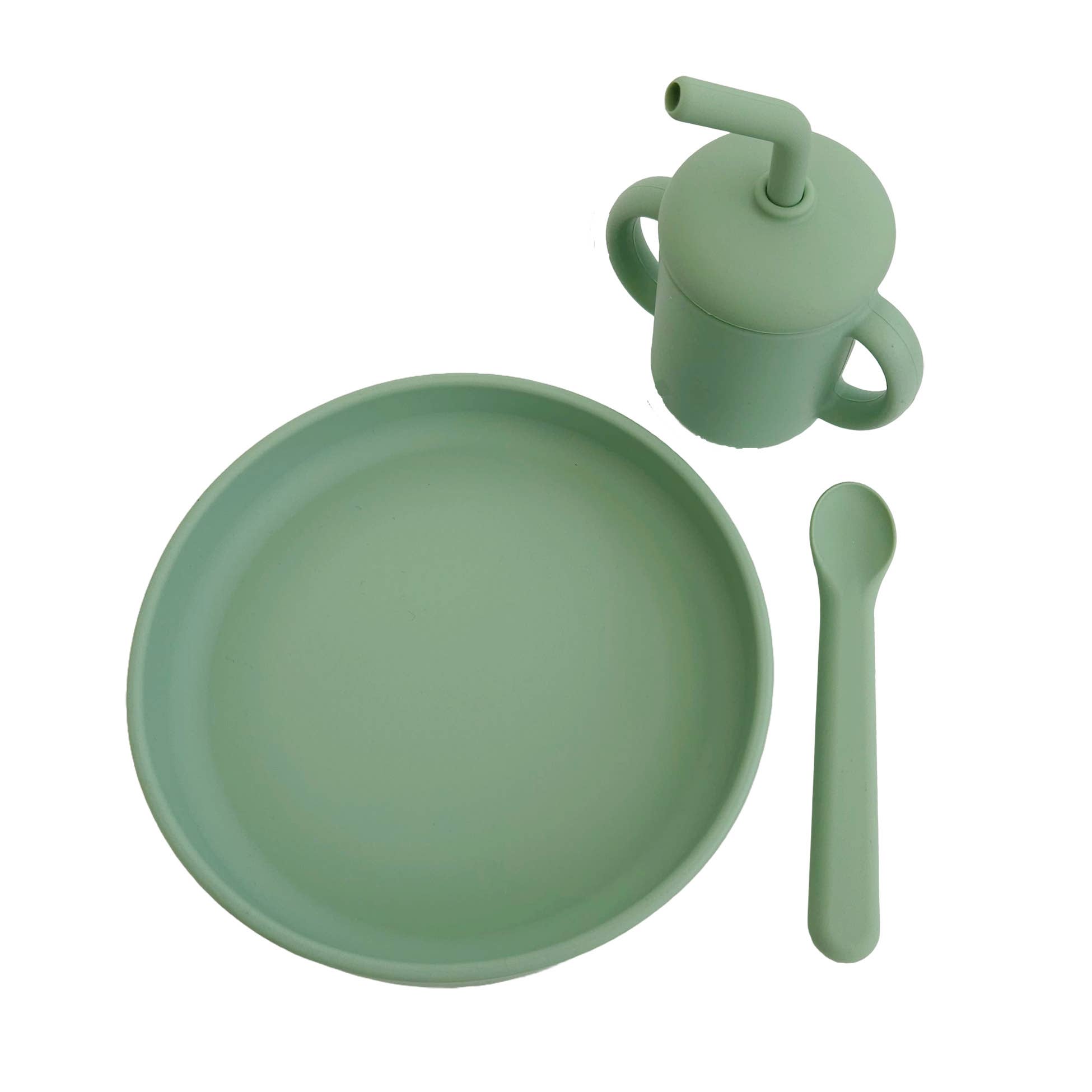 Set pappa 3 pezzi Cameo Verde in morbido silicone