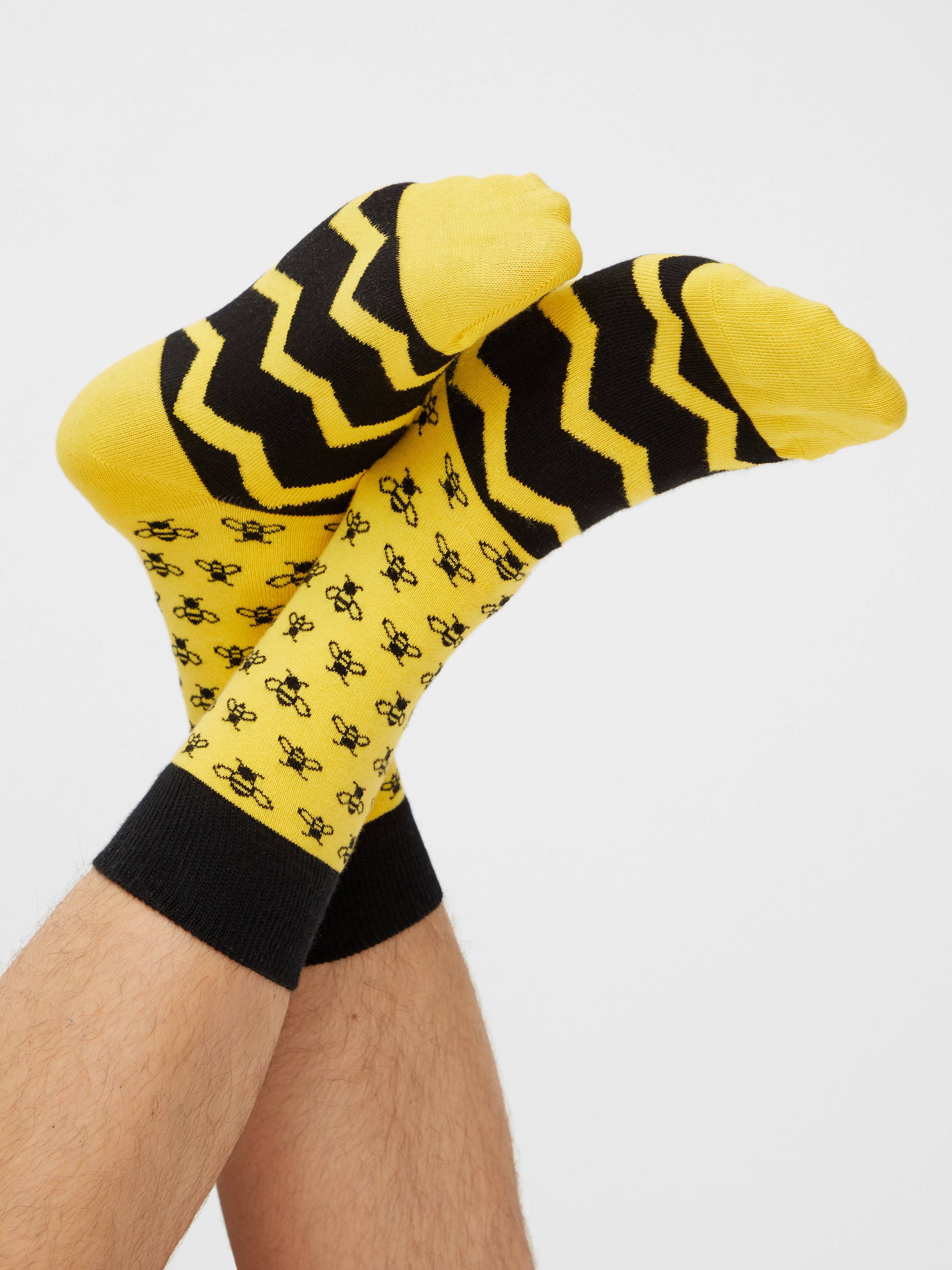 Bees Socks - Calzini biologici con motivo a api