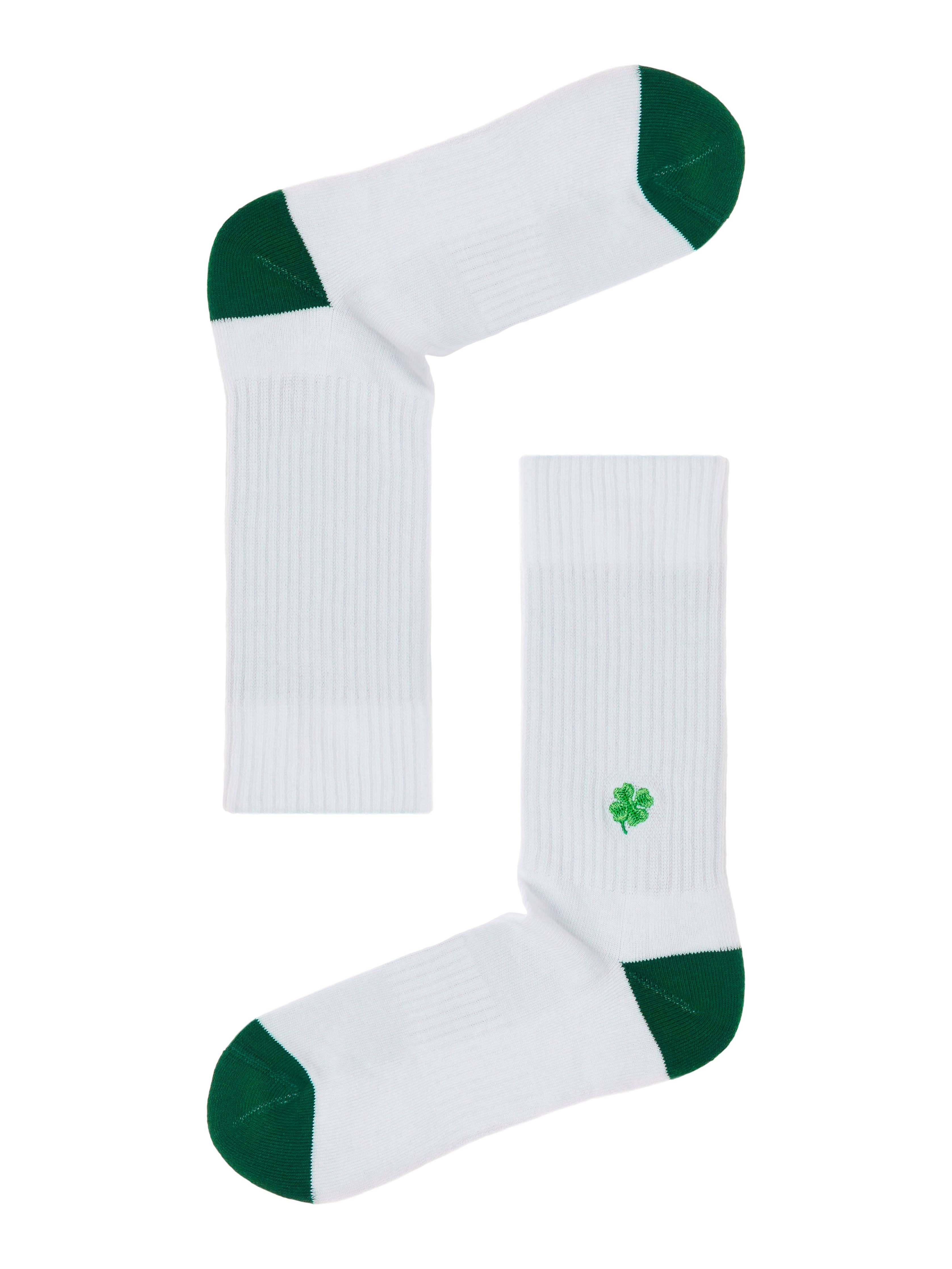 Lucky Socks - Calzini girocollo biologici con ricamo a trifoglio