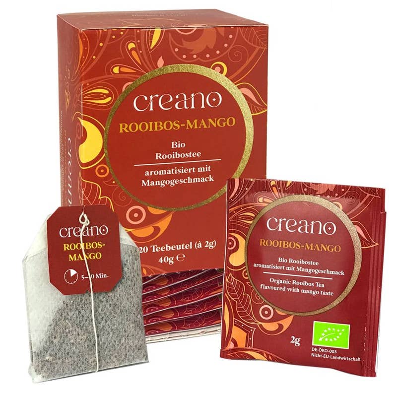 Confezione da 20 bustine di tè al mango rooibos biologico