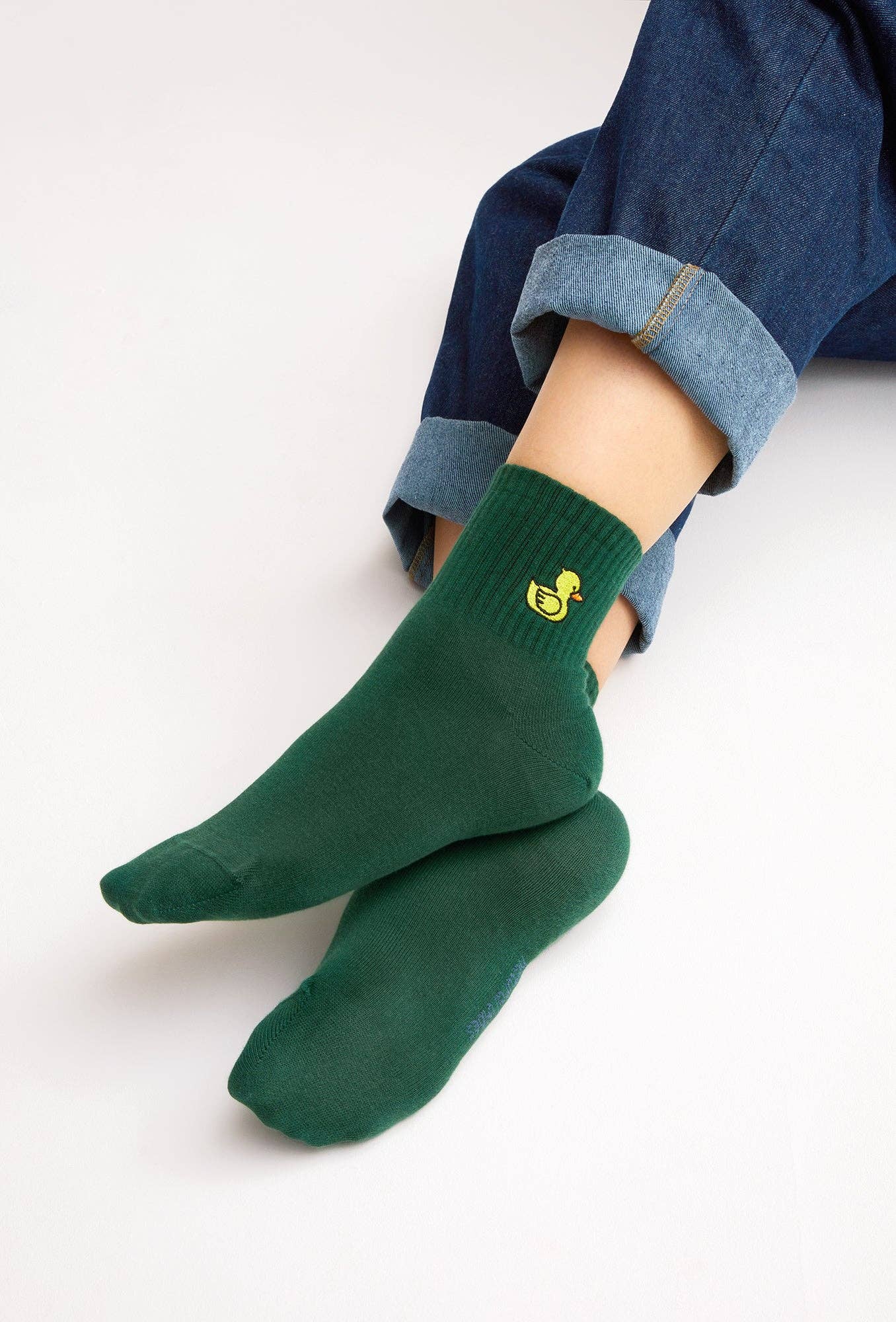 Bath Duck Socks - Calzini verdi biologici con anatra